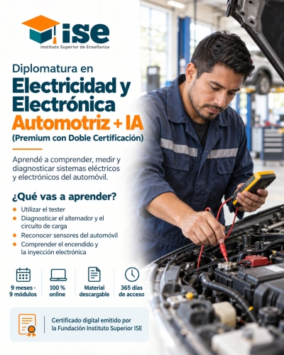 Diplomatura en Electricidad y Electrónica Automotriz + IA (Premium con Doble Certificación)
