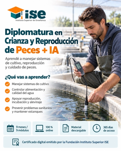Diplomatura en Crianza y Reproducción de Peces + IA (Premium con Doble Certificación)