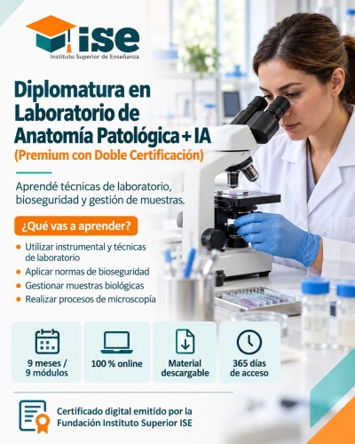 Diplomatura en Laboratorio de Anatomía Patológica + IA (Premium con Doble Certificación)