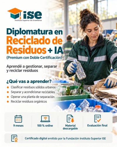 Diplomatura en Reciclado de Residuos + IA (Premium con Doble Certificación)