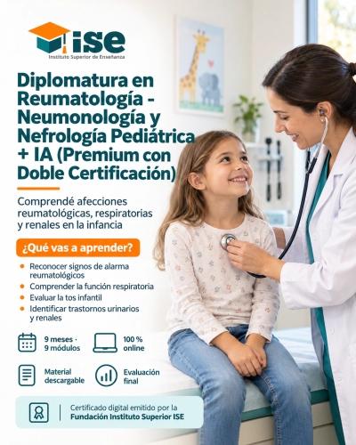 Diplomatura en Reumatología - Neumonología y Nefrología Pediátrica + IA (Premium con Doble Certificación)