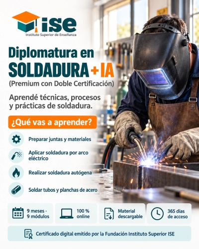 Diplomatura en Soldadura + IA (Premium con Doble Certificación)
