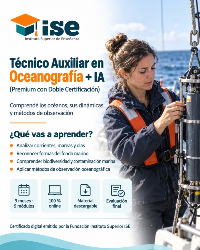 Técnico Auxiliar en Oceanografía + IA (Premium con Doble Certificación)