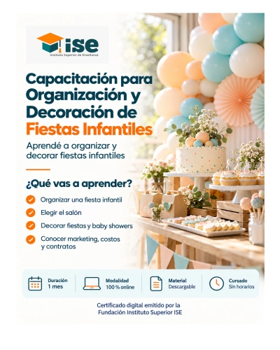 Capacitación para Organización y Decoración de Fiestas Infantiles
