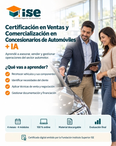 Certificación en Ventas y Comercialización en Concesionarios de Automóviles + IA