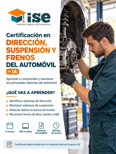 Certificación en Dirección, Suspensión y Frenos del Automóvil + IA